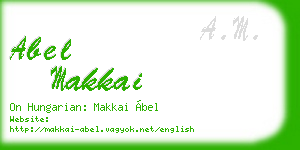 abel makkai business card
